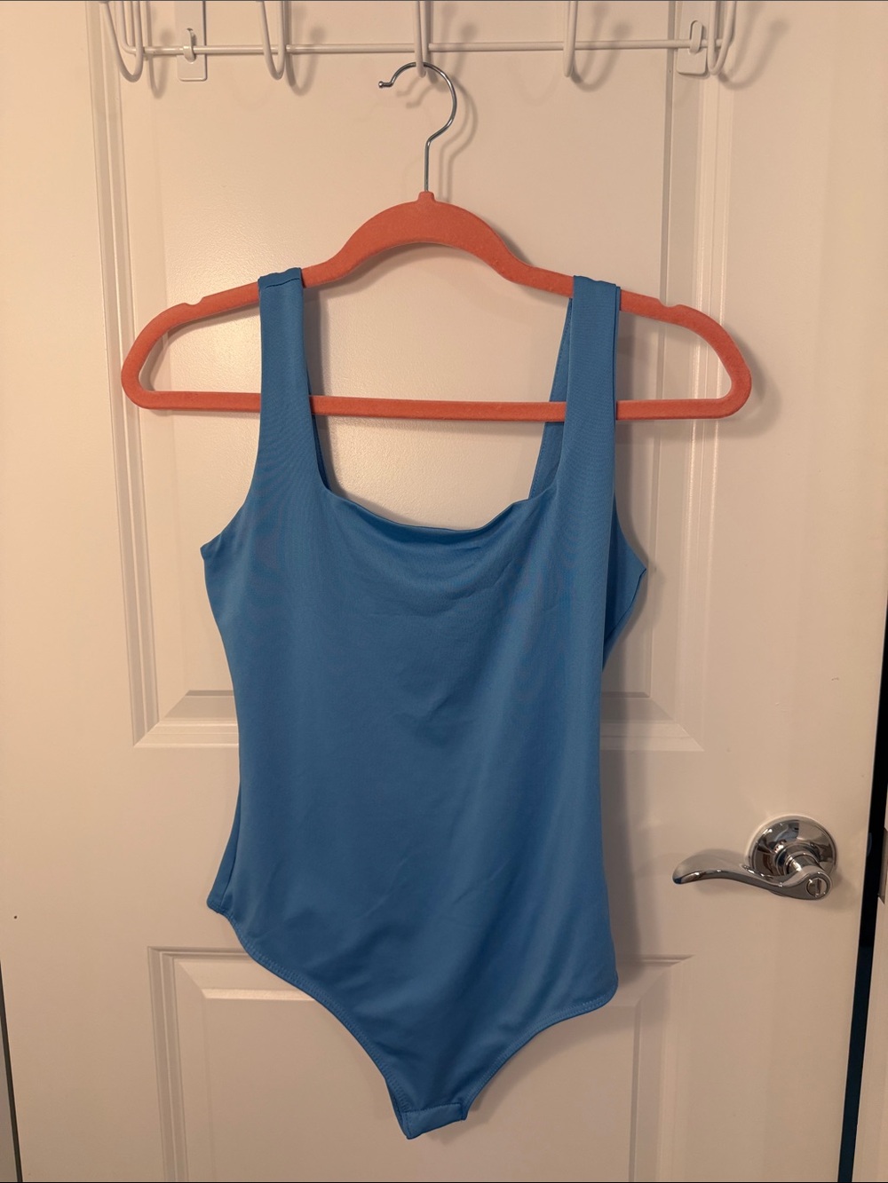 Blue Women's Scoop Neck Bodysuit